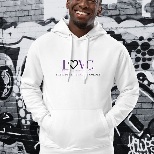 HOODIE PREMIUM CON CAPUCHA ECO HOMBRE WHITE SLOGAN