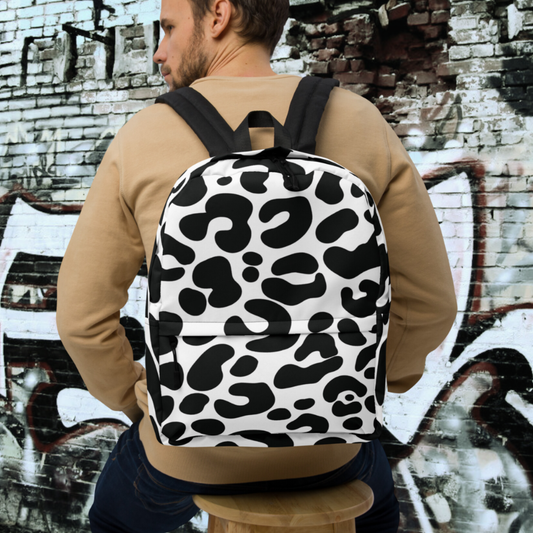 MOCHILA ANIMAL PRINT BLANCO Y NEGRO